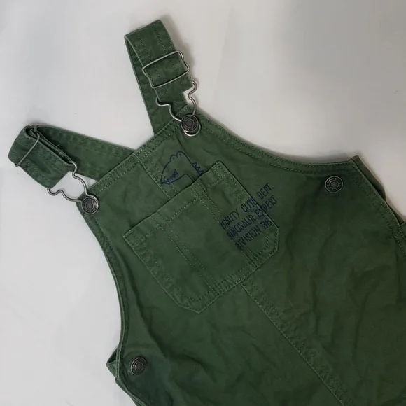 *SOLD* 5/$30 CARTER'S NWT Footless Sleeper and Denim Overalls Dino Little Dude - Picture 4 of 6